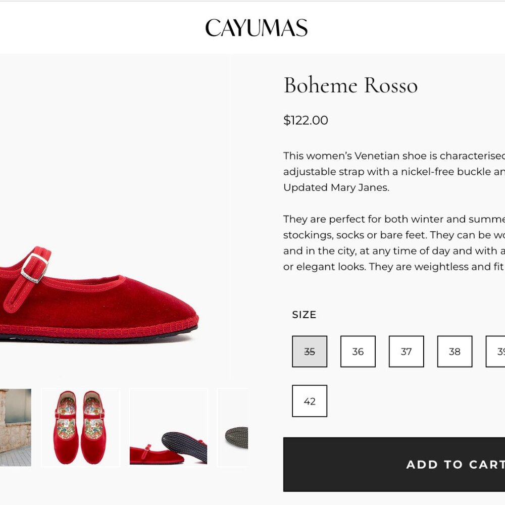 Cayumas Boheme Rosso // Women's 41 or US 10 // Made in Italy